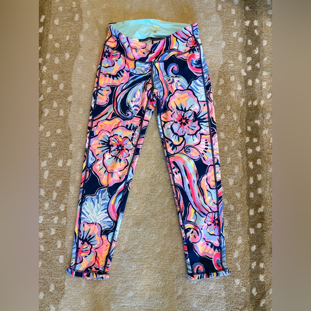 Lilly Pulitzer Navy Floral Active Leggings - Vibrant Pink & Blue